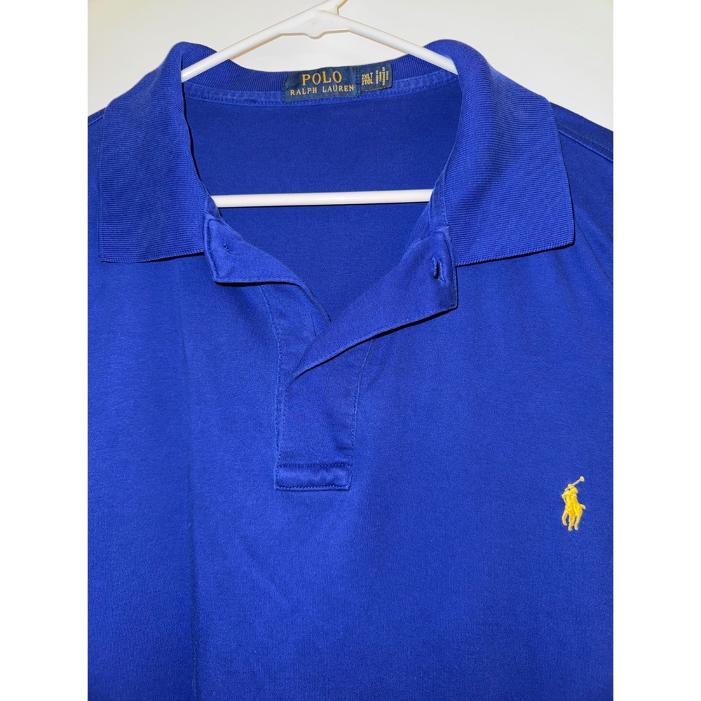 Polo Ralph Lauren Royal Blue Short Sleeve Polo Shirt Yellow Pony Mens 2XLT